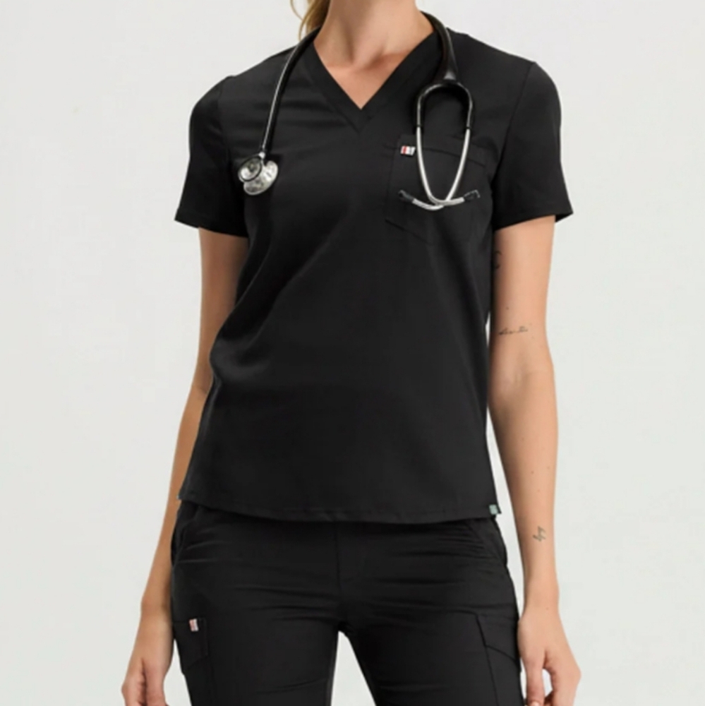 MEDICLO BLACK Women's Scrub Set XS (Joggers Petite Length) EUC - Picture 8 of 16